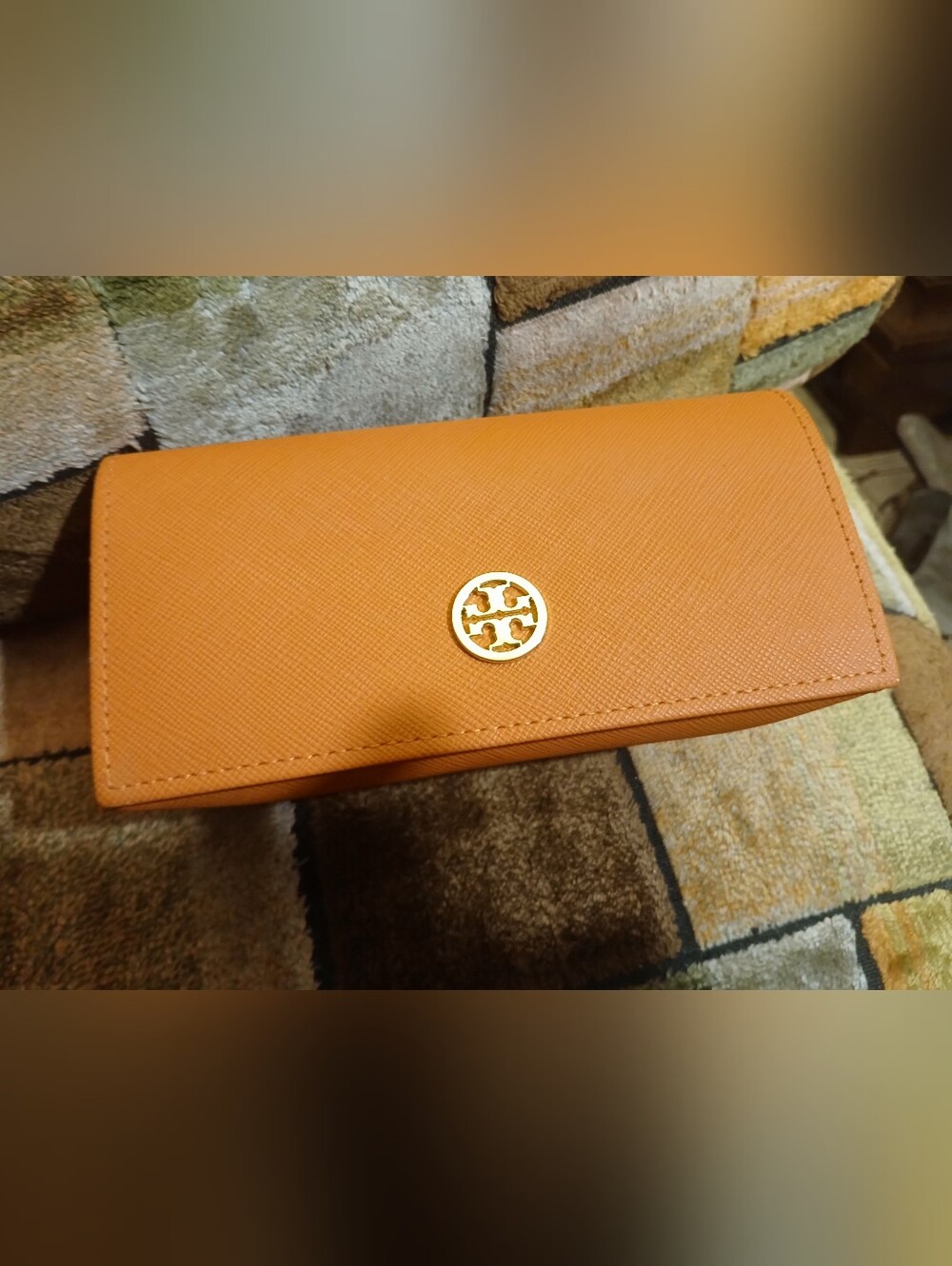 Tory Burch Saffiano Orange Sunglasses Case